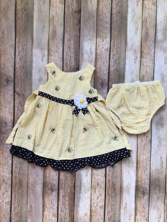 Counting Daisies Other - Counting Daisies Bee Gingham Dress and Bloomers